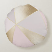 ピンクの金ゴールド幾何学的 ラウンドクッション (裏面)