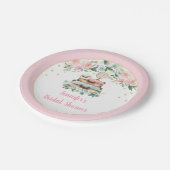 ピンクの金ゴールド恋しく思フローラがミセス・ブライダルシャワーへ ペーパープレート (アングル)