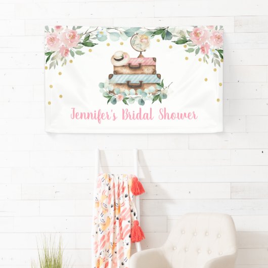 ピンクの金ゴールド恋しく思フローラがミセス・ブライダルシャワーへ 横断幕 (インサイチュ)