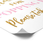 ピンクの金ゴールド感謝してい紙吹雪(サインでポップ) ポスター (角)