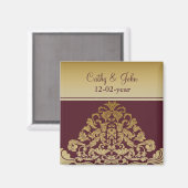 ピンクの金ゴールド日付マグネットを保存 マグネット (正面/裏面)