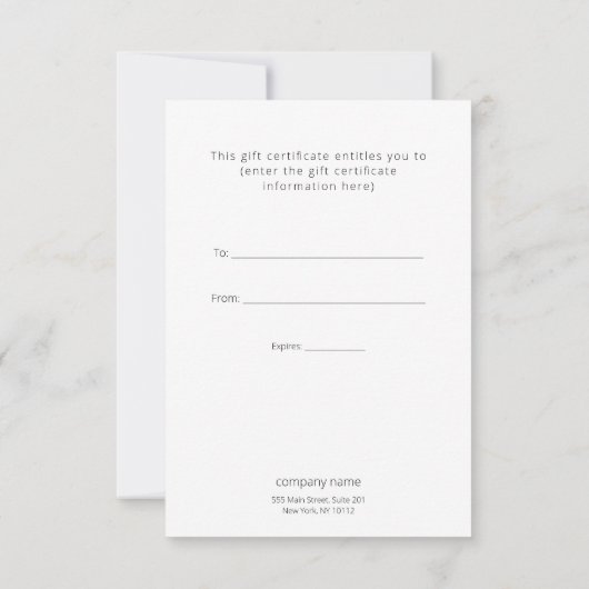 ピンクの金ゴールド星ギフト券 (裏面)