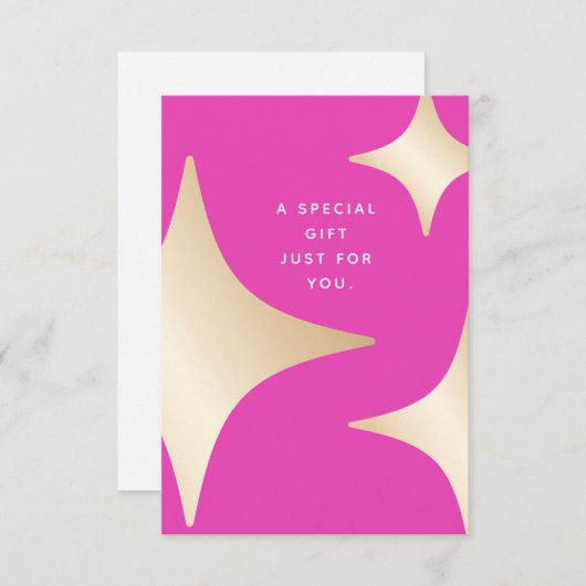 ピンクの金ゴールド星ギフト券 (正面/裏面)