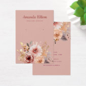 ピンクの金ゴールド水彩花表示カード (デスク)