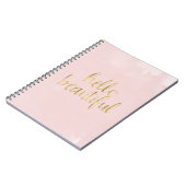 ピンクの金ゴールド水色こんにちは美しい ノートブック (左側)