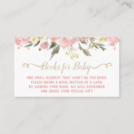 ピンクの金ゴールド水色のフローラがブックエンクロージャをもたらす 名刺