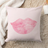 ピンクの金ゴールド水色の唇 クッション (ブランケット)