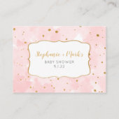 ピンクの金ゴールド水色ガールブックリクエストカード 名刺 (裏面)