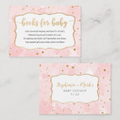 ピンクの金ゴールド水色ガールブックリクエストカード 名刺 (正面/裏面)