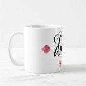 ピンクの金ゴールド水色フローラ夢 コーヒーマグカップ (左)