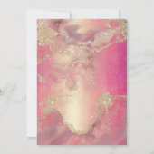 ピンクの金ゴールド水色幾何学的なキンセアニラ 招待状 (裏面)