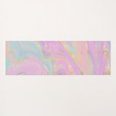 ピンクの金ゴールド液体スワールレインボーマーブル ヨガマット (裏面(横))