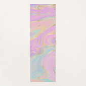 ピンクの金ゴールド液体スワールレインボーマーブル ヨガマット (正面)