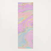 ピンクの金ゴールド液体スワールレインボーマーブル ヨガマット (裏面)