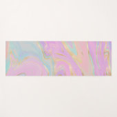 ピンクの金ゴールド液体スワールレインボーマーブル ヨガマット (正面(横))