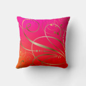 ピンクの金ゴールド渦巻き旋回 クッション (裏面)