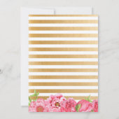 ピンクの金ゴールド牡丹ベビーシャワーありがとう 招待状 (裏面)