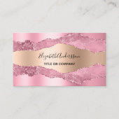 ピンクの金ゴールド瑪瑙の大理石QRコード写真 名刺 (正面)