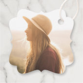 ピンクの金ゴールド甘い16写真名ありがとう誕生日 フェイバータグ (裏面)