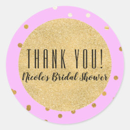 ピンクの金ゴールド紙吹雪ドモダンットグラモールグラムフェイト ラウンドシール