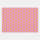 ピンクの金ゴールド紙吹雪ハート ラッピングペーパーシート (正面3)