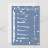 ピンクの金ゴールド紙吹雪バチェロレッテウィークエンドゲートウェイ 招待状 (正面)