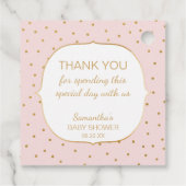 ピンクの金ゴールド紙吹雪ベビーがあなたを感謝してい醸造している フェイバータグ (裏面)