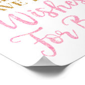 ピンクの金ゴールド紙吹雪赤ちゃんシャワーの願いベビー ポスター (角)