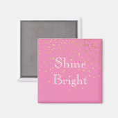 ピンクの金ゴールド紙吹雪 マグネット (正面/裏面)