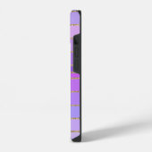 ピンクの金ゴールド紫の蝶ストライプの女の子の名前 iPhoneケース (左側面)