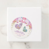 ピンクの金ゴールド紫色の蝶の女の子の赤ちゃんシャワー フェイバータグ (インサイチュ)