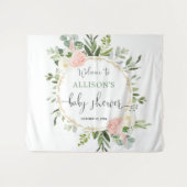 ピンクの金ゴールド緑の少女のベビーシャワーバックドロップ タペストリー (正面(横))