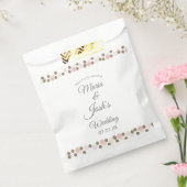 ピンクの金ゴールド縁ど紙吹雪ド結婚ット フェイバーバッグ (封をした状態)