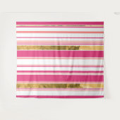 ピンクの金ゴールド縦パターン タペストリー (正面(横))