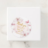 ピンクの金ゴールド蝶の赤ちゃんシャワーはラベルを好む フェイバータグ (インサイチュ)