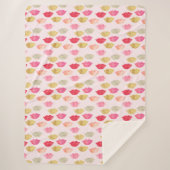 ピンクの金ゴールド赤い水色の唇 シェルパブランケット (正面)