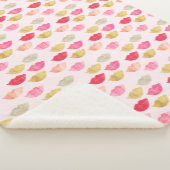 ピンクの金ゴールド赤い水色の唇 シェルパブランケット (3/4)