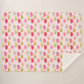 ピンクの金ゴールド赤い水色の唇 シェルパブランケット (正面(横))