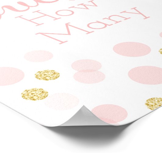 ピンクの金ゴールド赤ちゃんシャワーはいくつかを推測 ポスター (角)