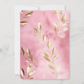 ピンクの金ゴールド離れブライダルシャワー 招待状 (裏面)