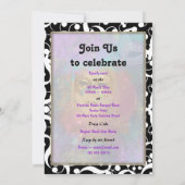 ピンクの金ゴールド「マスカレードパーティー」誕生日カーニバル 招待状 (裏面)