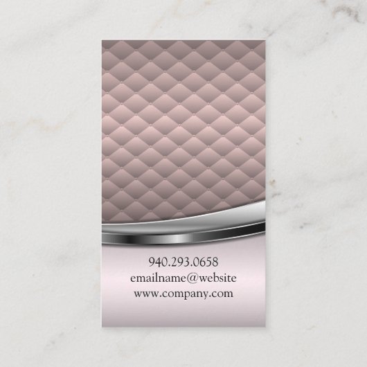 ピンクの金属タイル 名刺 (裏面)