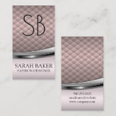 ピンクの金属タイル 名刺 (正面/裏面)