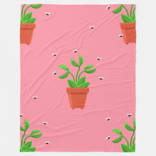 ピンクの金星のハエ フリースブランケット (正面)