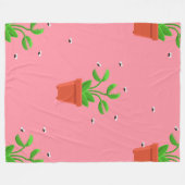 ピンクの金星のハエ フリースブランケット (正面(横))