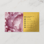 ピンクの金箔の海の結晶メイクアップヘア爪、 ネイル 名刺 (裏面)