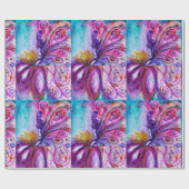 ピンクの金色のスパークルが幻想的なかわいい花の妖精 ラッピングペーパー (フラット)