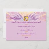 ピンクの金髪パーソナライズされたの妖精の誕生日 招待状 (裏面)