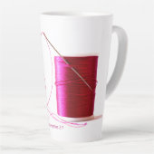 ピンクの針と糸と聖書聖句ラテマグカップ カフェラテマグ (右アングル)