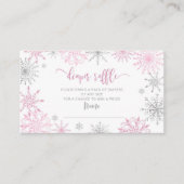 ピンクの銀の雪おむつラッフル エンクロージャーカード (正面)